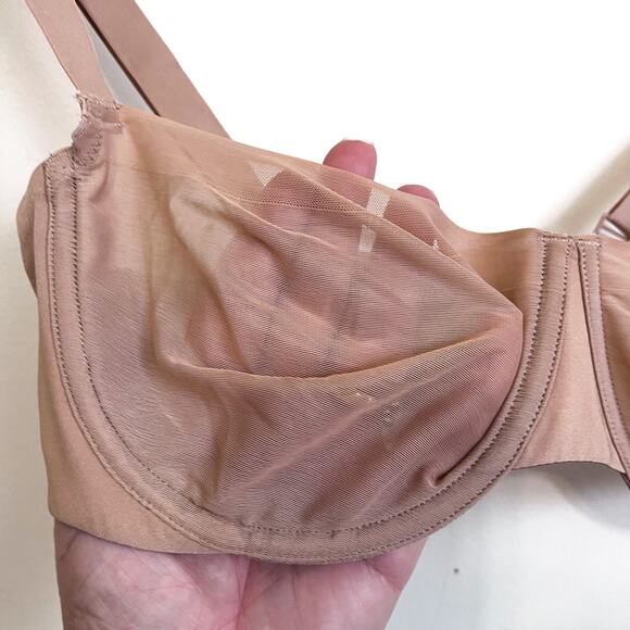 Skims Sheer Underwire Womens Demi Bra Size 34C Tan Nude Beige Lightweight - Picture 3 of 7